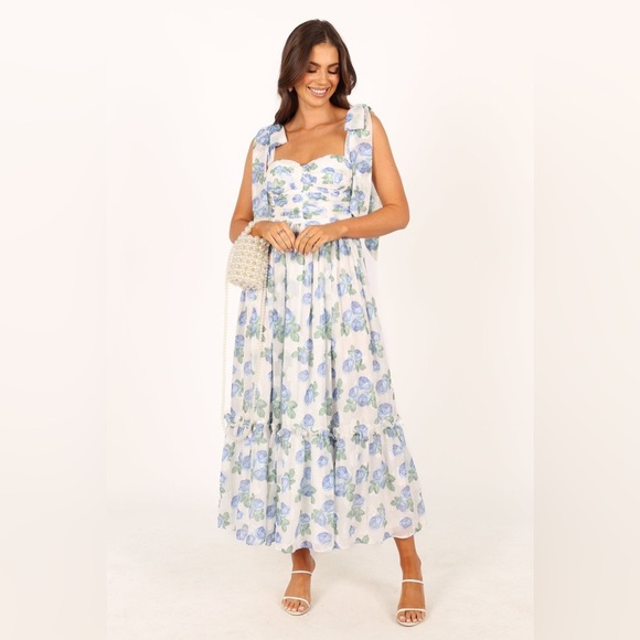 PETAL & PUP FLORET MIDI DRESS - BLUE L B3113 - Picture 4 of 8